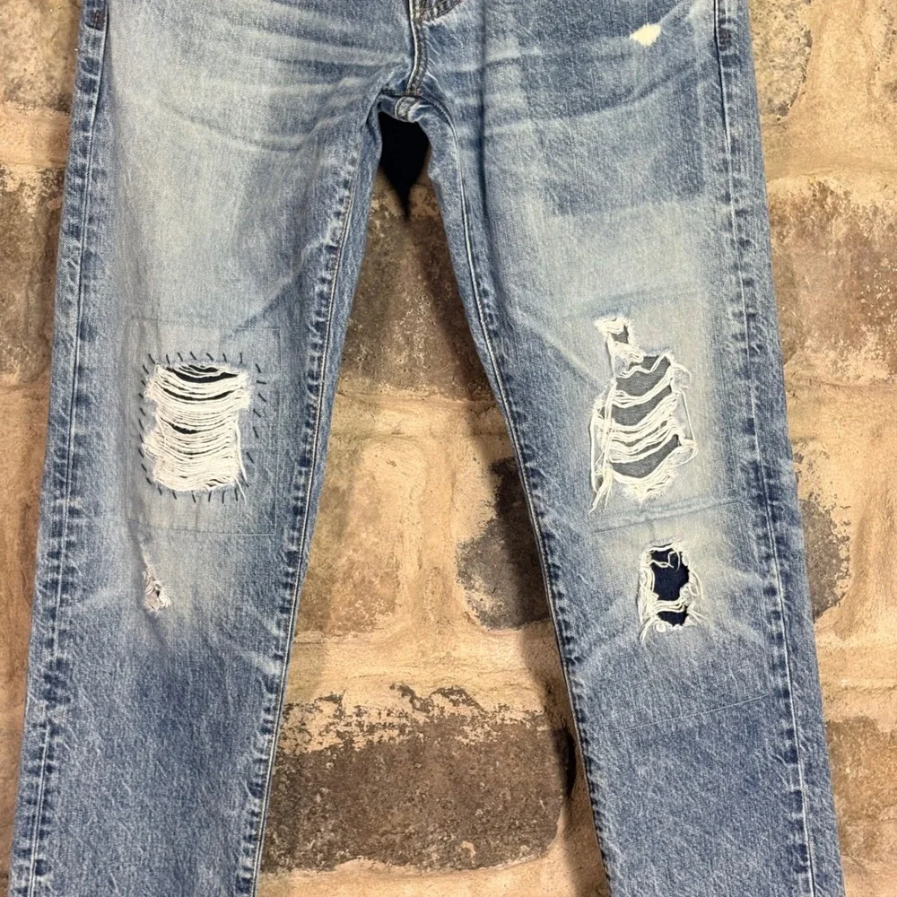 AG Adriano Goldschmied The Nomad Modern Slim Distressed Jeans Light Wash 28 Mens